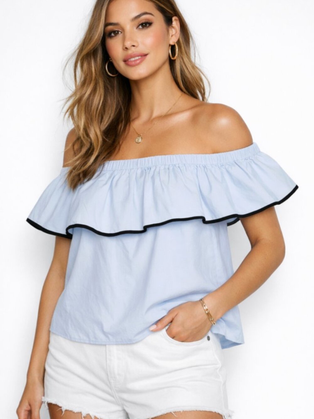 Zara Off The Shoulder Ruffle Top